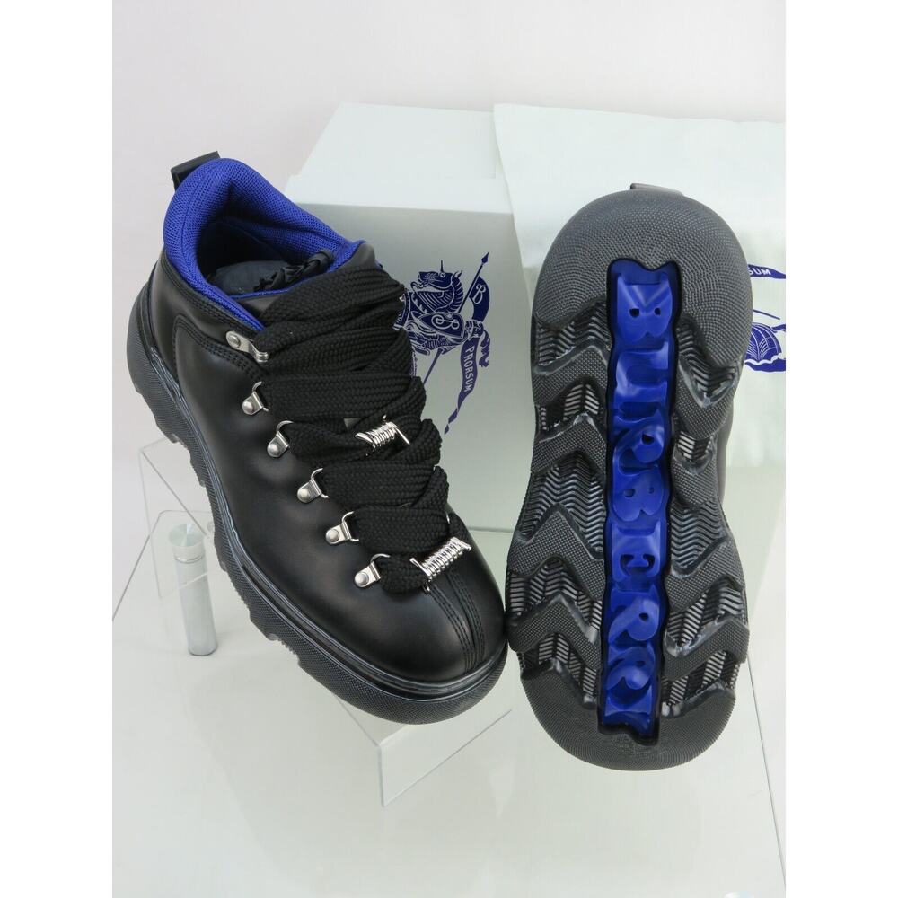 NIB BURBERRY TREK BLACK LEATHER LACE UP HIKING BOOTS US 11 44 ITALY - Picture 15 of 16